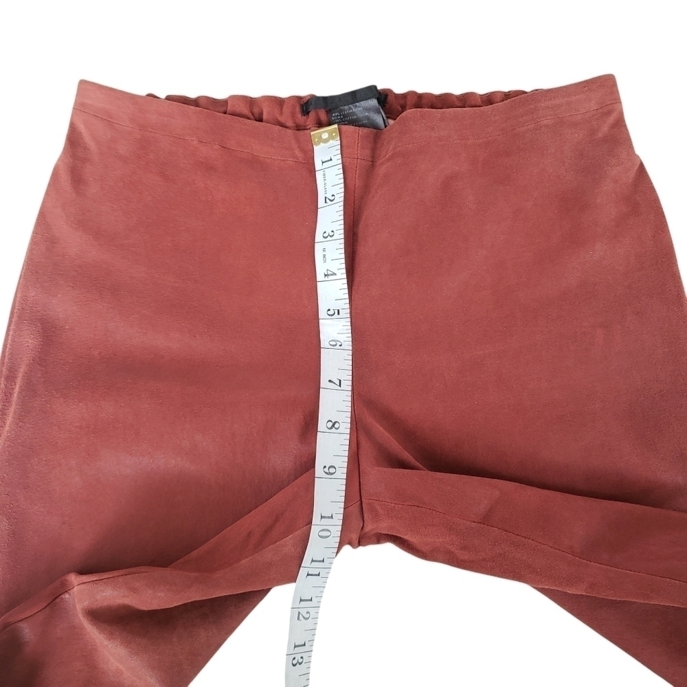 Haider Ackermann Leather Pants Skinny Leg Pull On Style Burnt Orange - Picture 15 of 16